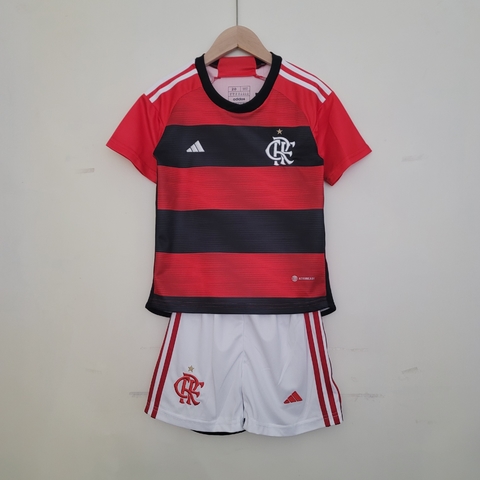 Body Flamengo I 2023/24 - Torcedor Adidas Infantil - Vermelho e preto