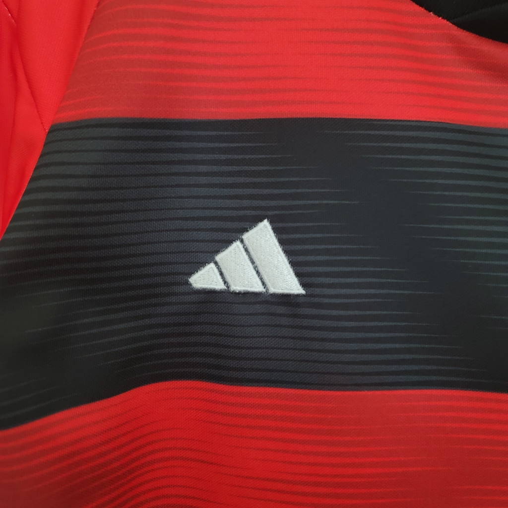 Body Flamengo I 2023/24 - Torcedor Adidas Infantil - Vermelho e preto