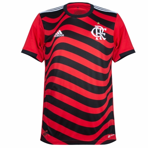 Camisa Flamengo I 22/23 s/n° Torcedor Adidas Masculina - Vermelho+