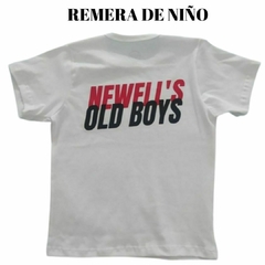Remera Nino Escudo Doble Estampa Newell s Old Boys Blanca