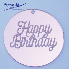 Aplique para bolo Círculo Happy Birthday gravado - comprar online