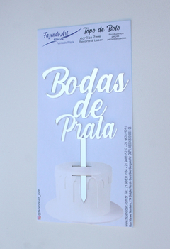 Topo de Bolo Bodas de Prata