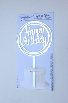 Topo de Bolo Happy Birthday círculo - comprar online