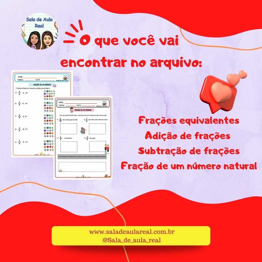 Atividade com fração para o 4º ano – Cartões com frações