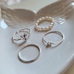 Conjunto de Anéis Love Rings 4 Peças na internet