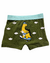 Cueca Boxer Infantil Verde Militar do Dinossauro