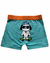 Cueca Boxer Infantil Turquesa Doguinho no Skate