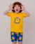 Conjunto Infantil Menino Tactel Leão Amarelo e Azul na internet