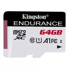 Tarjeta de Memoria KINGSTON High Endurance MicroSDXC 64GB UHS-I U1 V10 A1 - comprar online