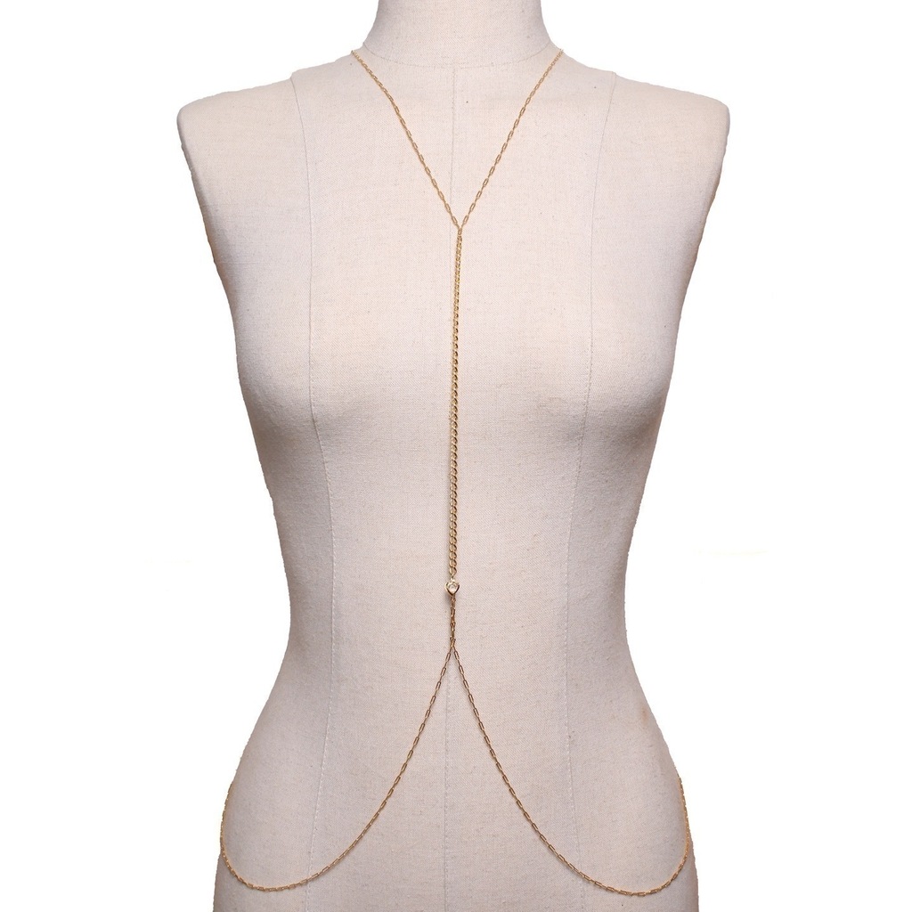 Body chain dourado de conchas