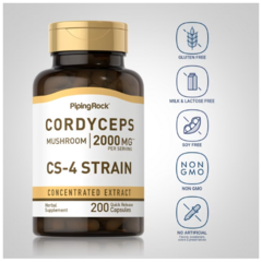 Cordyceps Sinensis 2000 Mg X 200 Cápsulas - Piping Rock - comprar online