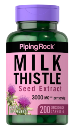 Cardo Mariano - Milk Thistle 3000mg x 200 Capsulas - Piping Rock