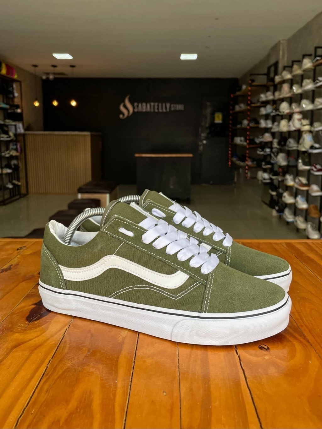 Vans old skool verde militar new arrivals