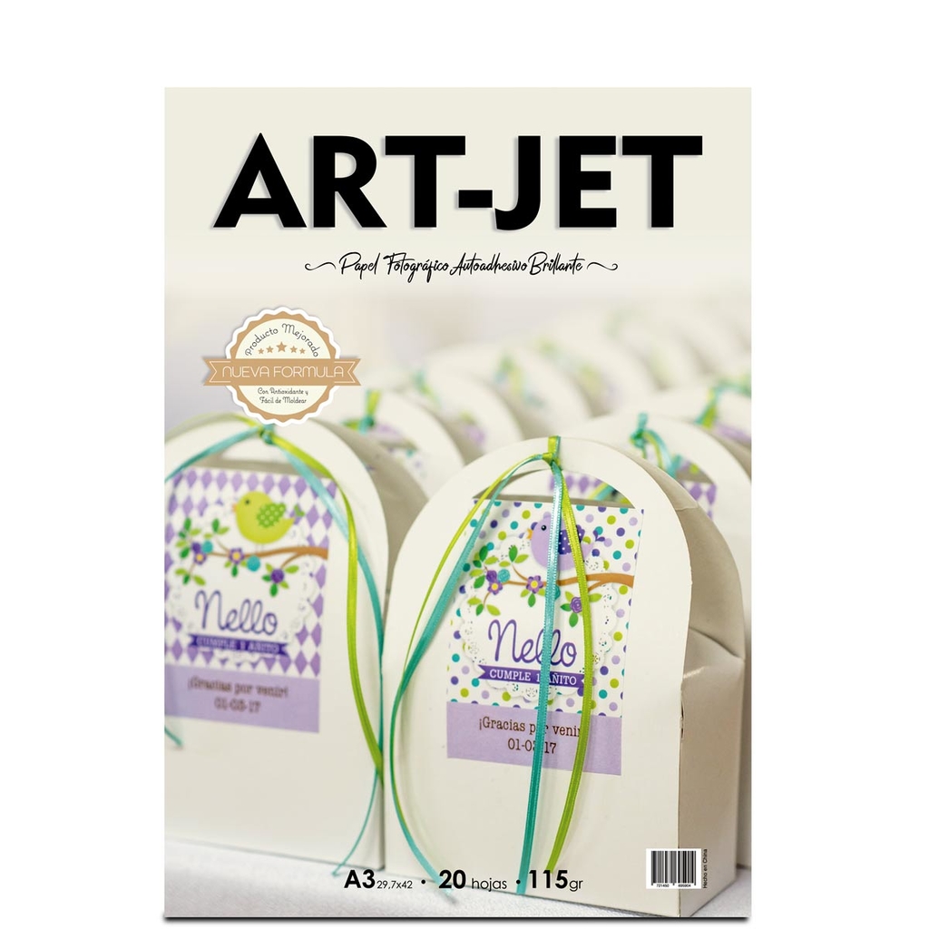 Papel Fotográfico Brillante - Simple Faz - Adhesivo - 115 grs - Art-Jet® -  A3 - 20 Hojas