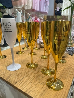 Taças Champagne Metalizadas Personalizadas (mínimo 10 unidades)