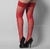 Meia calça arrastão 7/8 com espaço pequeno, detalhes em renda, lacinho e strass com silicone- Vermelho - YAFFA Lingerie