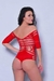 Body sensual vermelho com mangas e detalhes na parte superior da peça - YAFFA Lingerie