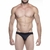 Cueca Jockstrap preta com faixa dupla fina