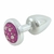 Plug Anal em ABS Cromado com Pedra Cravejada em Strass Rosa - Plug LESS HARD