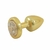 Plug Anal em ABS Dourado com Pedra Cravejada em Strass Dourada - Plug LESS HARD