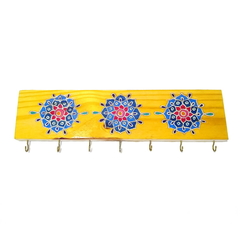 Porta Chaves decorativo 7 ganchos com mandala floral. - comprar online