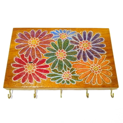 Porta Chaves mandala decorativo floral 5 ganchos Mama Gipsy. - comprar online