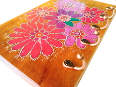 Porta Chaves mandala decorativo floral 5 ganchos Mama Gipsy - loja online