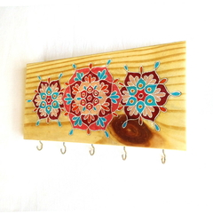 Porta Chaves mandala decorativo 5 ganchos Mama Gipsy Pinus. - comprar online