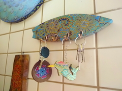 Porta chaves Prancha de surf 4 ganchos Mama Gipsy. - loja online