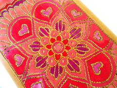 Porta toalha cozinha e banho mandala floral vermelho - loja online