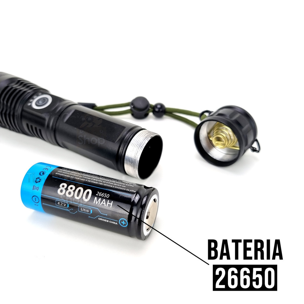 Lanterna Tática Police Ultra Led P50 Zoom 10.000 Lumens USB