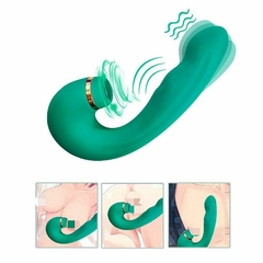 VIBRADOR PONTO G E CLITORIS COM DEDILHAR (3 EM 1) AIR PULSE