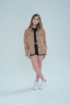 CAMPERA GABARDINA CON TACHITAS CAMEL - comprar online