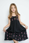 VESTIDO BAMBULA BORDADO NEGRO-FUCSIA 2x1