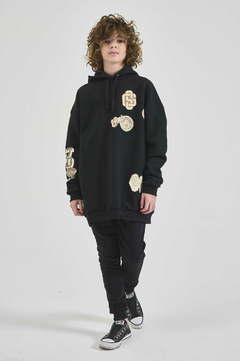 BUZO UNISEX FRISADO CON CAPUCHA Y CORDON NEGRO EVAN - comprar online