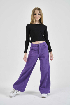 PANTALON ANCHO GABARDINA VIOLETA