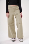 PANTALON ANCHO C/ROTURAS BEIGE