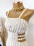 Vestido Midi Listrado Marfim - loja online