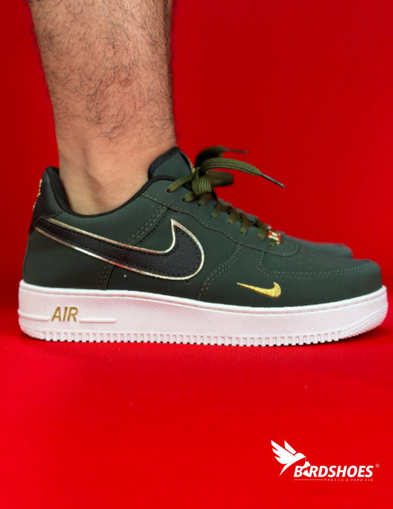 nike air force 1 low '07 lv8 double swoosh olive gold black