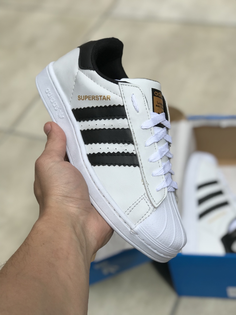 Tênis Adidas Super Star Branco e Preto Premium