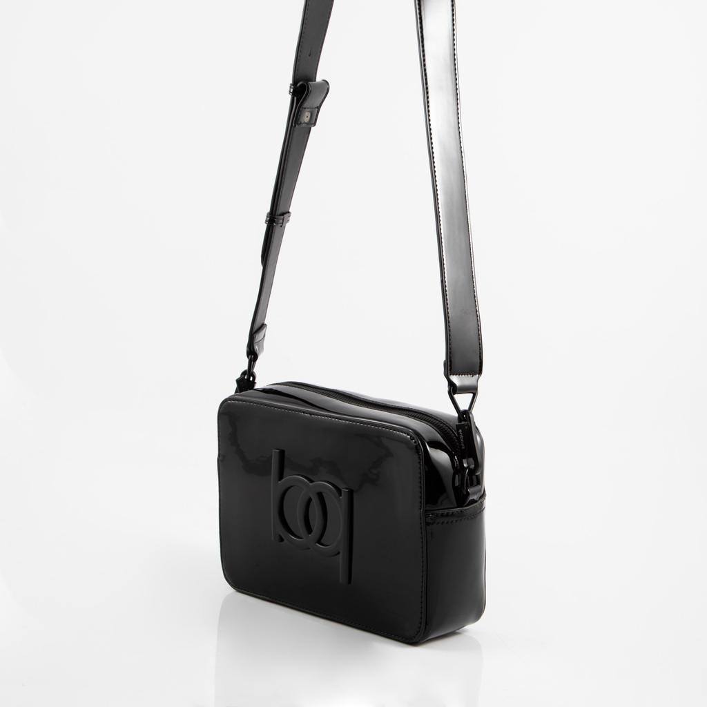 Bandolera charol online negro