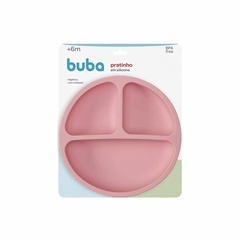 Kit Buba - Pratinho, Bowl e Talheres em Silicone Rosa - comprar online