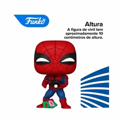 Boneco Funko Pop! Marvel Homem Aranha com Presente de Natal - 4Best Play - e-commerce de brinquedos infantis