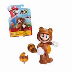 Kit 2x Bonecos Super Mario Bros Tanooki Mario e Luigi 10cm na internet