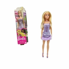 Boneca Barbie Vestido Glitter Morena T7580 - Original Mattel