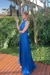 Vestido de Gola Longo Feminino Azul - comprar online