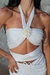 Top Argola Feminino Off White com Flor (Tamanho unico) na internet