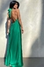 Vestido de Gola Longo Feminino Verde - Elok Store