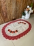 Tapete Oval P 1,20m x 85cm Bordado Flor Crochê Artesanal - Crochê Maria Veronez