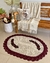 Tapete Oval P 1,20m x 85cm Bordado Flor Crochê Artesanal - loja online